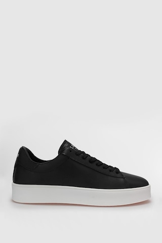 Lufian Erkek Anton Deri Sneaker Ayakkabı 112230224 Siyah Siyah