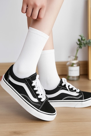 6'lı Unisex Pamuklu Düz Beyaz Tenis Çorap Seti Soket Boy Beyaz