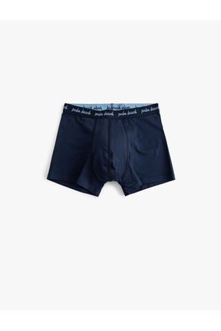 Koton Boxer Seti 3'lü Pamuklu Slim Fit Slogan Baskılı Bel Detaylı Desenli Mavi 5wlm90071mk Mavi