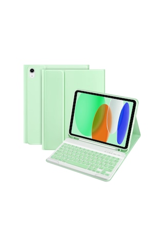 Apple Uyumlu iPad 11 A16 2025 / 10. Nesil 10.9 Klavyeli Kılıf Bluetooth Kalem Bölmeli Koruyucu Türkçe Klavye