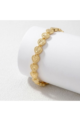 Premium Şık Ve Parlak Amorette 24k Gold Kaplama 8 Mm Kadın Bijuteri Bileklik 3183kbv5d13 18cm Altın