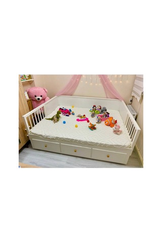 75 + 75 Yan Uzatma Beyaz Hemnes Divan Bariyer, Trabzan, Korkuluk Beyaz - 902051070