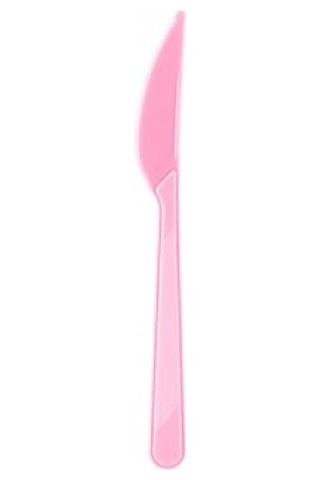 25Er Adet Pembe Plastik Çatal. Plastik Kaşık. Plastik Bıçak