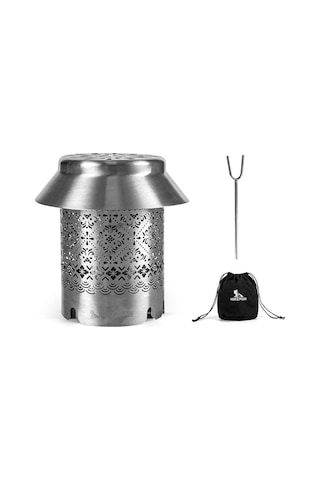 Açık Hava Isıtıcısı Taşınabilir Kamp Gazlı Ocak Isıtıcısı Paslanmaz Çe Gümüş