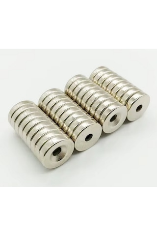 Havşa Delikli Neodim Neodyum Mıknatıs Ø12mm X 3mm-4mm 5 Adet