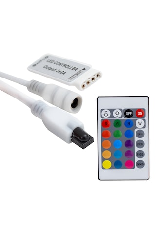 24 Tuş Kumandalı Rgb Led Kontrol Cihazı 5-12-24 Volt 3x2 Amper RF Kumandalı RGB