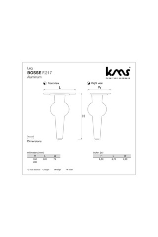 Bs Alüminyum Mobilya Ayağı Koltuk Puf Dolap TV Ünite Ayağı 200mm Altın