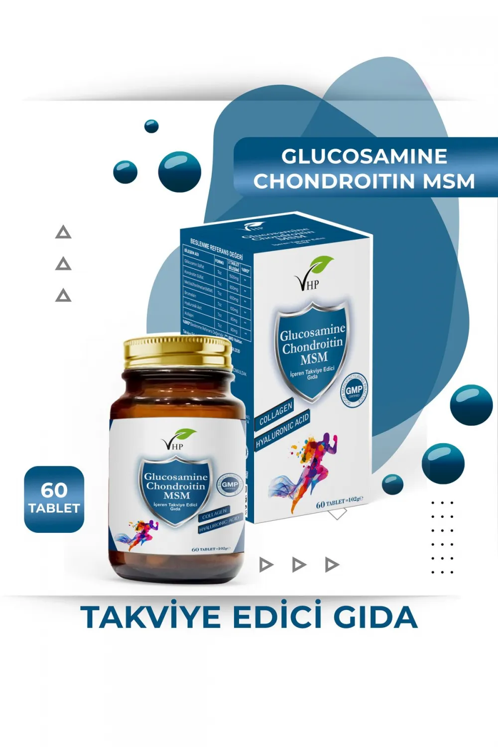 Vhp Glukozamin Kondroitin Msm Tablet 60 Adet