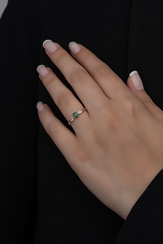 Gümüş Prenses Yüzük Rose Gold Kaplama 925 Ayar Gümüş Rose Gold (511779915)