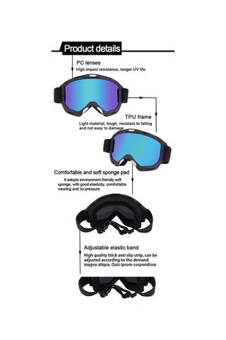 Uv Koruyucu Motosiklet Gözlüğü - Rüzgar Geçirmez, Anti-fog, Ayarlanabilir Spor Gözlük