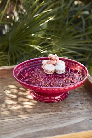 Karaca Home Donna Ayaklı Dekoratif Tabak Bordo 28 Cm