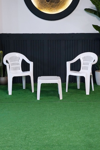 Bahar Iki Kişilik Sandalye Seti 2 Adet Sandalye + 50x50 Cm Orta Sehpa Beyaz