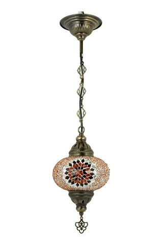 Mozaik Lamba Sarkıt Avize Renkli Desenli Lamba Renkli