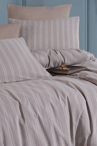 Organik Keten Çift Kişilik Nevresim Takımı Kahverengi