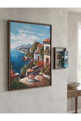 Yamaç Evleri Ve Limana Karşı İkili Set - 1000 + 500 Parça İkili Puzzle Seti