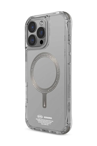Apple iPhone 16 Pro Skinarma Saido Prime Kılıf Magsafe Şarj Özellikli Şeffaf Airbag Tasarımlı Titanyum
