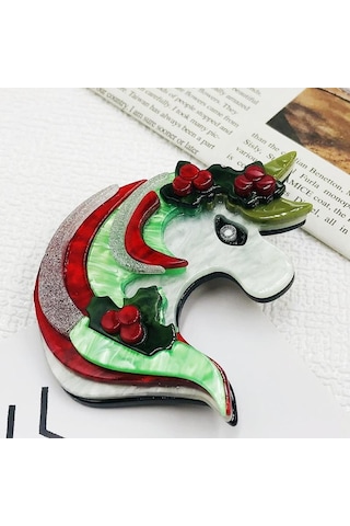 Blucome Sevimli Karikatür Hayvan Akrilik Broş Kadın Erkek Çanta Takım Elbise Yeni Yıl Hediyesi İçin Kırmızı