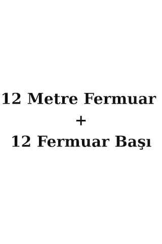 Beyaz Metrelik Fermuar 12 Metre + 12 Fermuar Başlığı