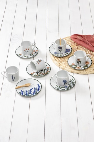 Porland Flower Garden Çay Fincanı 180cc 6 Kişilik 12 Parça Çok Renkli