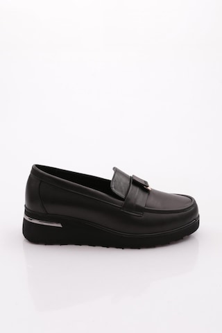 Dgn 691 Kadın Loafer Ayakkabı Siyah Napa