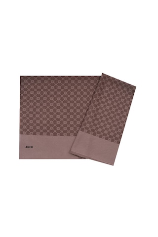 Aker Elegance Monogram Şal Kahverengi 1090100-931 Kahverengi