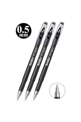 Siyah Pilot Kalem Speed 25 3 Adet Scrikss Pilot Kalem 0.5mm Roller Uçlu Pilot Kalem İnce Uçlu Likit Mürekkepli Pilot