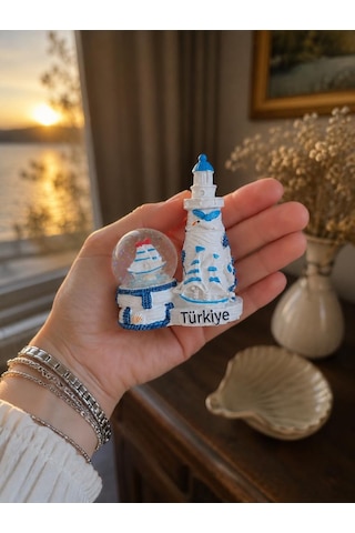 Deniz Feneri Kar Küresi Türkiye Hatırası Dekoratif Biblo Deniz Temalı Hediyelik Ürün