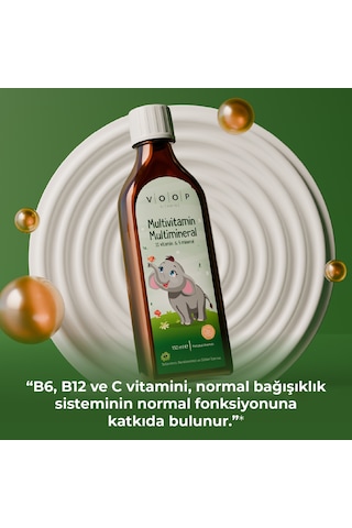 Voop Multivitamin Multimineral Portakal Aromalı Şurup 150 ML
