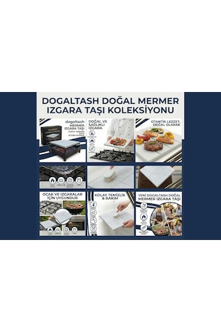 Dogal Tash Mermer Izgara Taşı, Doğal Renk, 39x35x3 Cm, Türkiye'de Üretilmiş Diğer