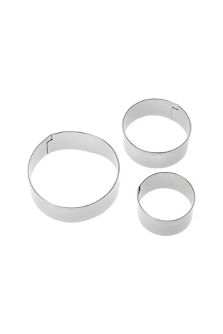 3b Trend 3'lü Yuvarlak Metal Kurabiye Kalıbı, Paslanmaz Kurabiye Kalıbı, Hamur Şekillendirici Kalıp Metal