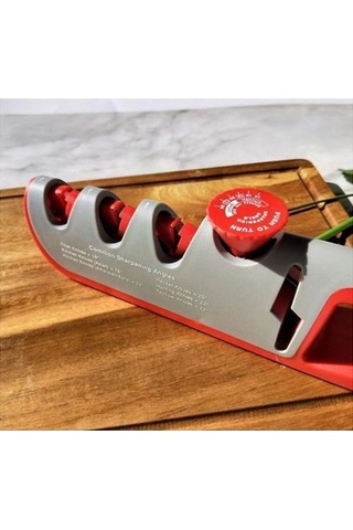 Ccgloball 4-ın-1 Çok Fonksiyonlu Bileme Aleti Gri Kırmızı Kırmızı