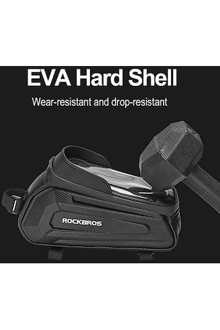 Rockbros Su Geçirmez Telefon Bisiklet Çantası Siyah