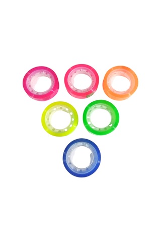 Renkli Şeffaf Para Bandı Şeffaf Rengarenk Selobant Bant - 6 Adet 1