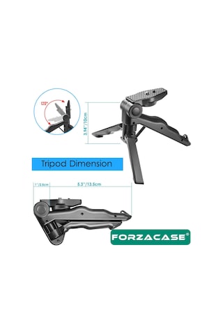 3 Ayak Mini Kamera Tripodu + Döner Başlık Telefon Tutucu - Fc056