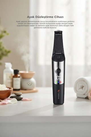 Şarjlı Lcd Ekranlı 3 Başlıklı Su Geçirmez Ayak Törpü Cihazı Bcm-1140t Siyah