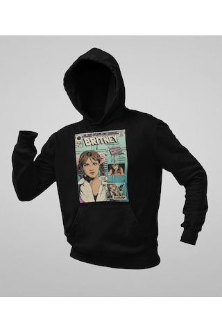 Sevbano Şarkıcı Britney Spears Dergi Kapağı Temalı Unisex Oversize Hoodie Siyah
