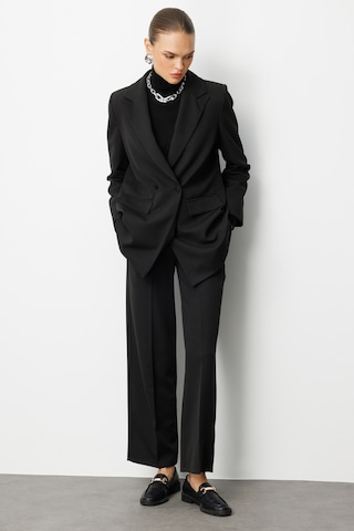 Mizalle Oversize Siyah Kruvaze Blazer Ceket Siyah