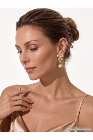 Gold Dokulu Küpe W27kup001 Uw27kup00162