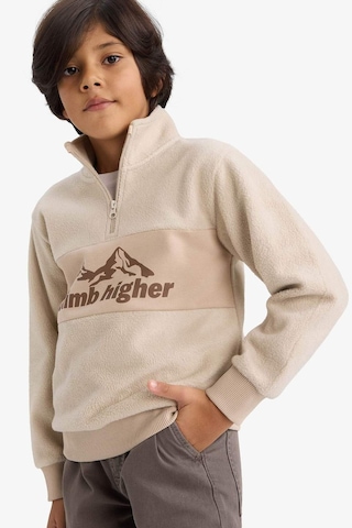 Defacto Erkek Çocuk Yarım Fermuarlı Baskılı Polar Sweatshirt G4944a825aubg117 Bej-bg117