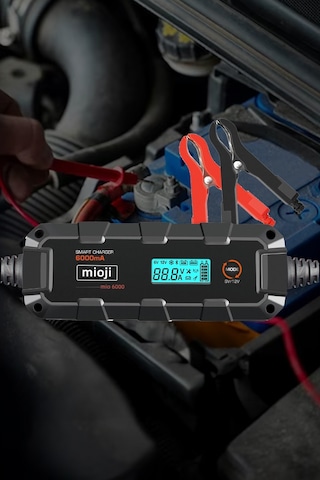 Mioji Mio 6000 6a 6v Ve 12v Araba Şarj, Akü Bakım, Damlama Şarj Cihazı Ve Motosiklet, Atv, Lityum Ve Derin Döngülü Aküler İçin Kükürt Akıllı