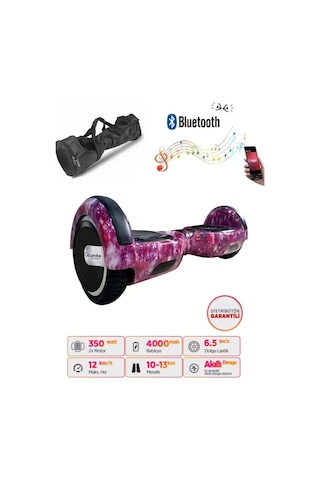 Citymate Hoverboard 6.5 inch Elektrikli Kaykay Scooter Full Ledli Bluetooth Hoparlörlü Çanta Hediye D01