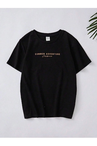 Flood Of Style Kids Erkek Çocuk Siyah Summer Baskılı Tişört