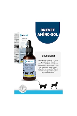 Onevet Yavru Kedi ve Köpekler İçin Gelişim Destekleyici Amino-Sol Damla 50 Ml