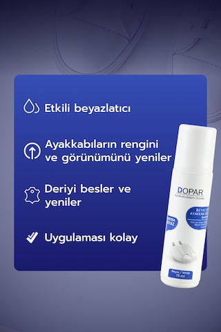 Dopar Sport White Beyaz Spor Deri ve Kumaş Ayakkabı Boyası 75 ML Beyaz