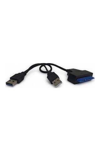 Usb 3.0 To Sata Dönüştürücü Kablo - 2.5 İnç Ssd/hdd Adaptörü - Çift Usb Girişli Hızlı Veri Aktarımı