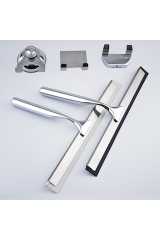 Teltree Evler İçin Cam Temizleyici - Çinko Alaşımlı Ve Paslanmaz Çelik, Tek Yönlü Temizleme, A Model Beyaz Reçine Şeritli + Süngerli Diğer