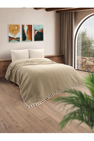 Battaniye Pamuk Miren 180x200 Cm Hardal