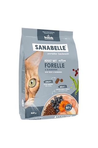 Sanabelle Life Alabalıklı Ve Yaban Mersinli Yetişkin Kuru Kedi Maması 400 Gr