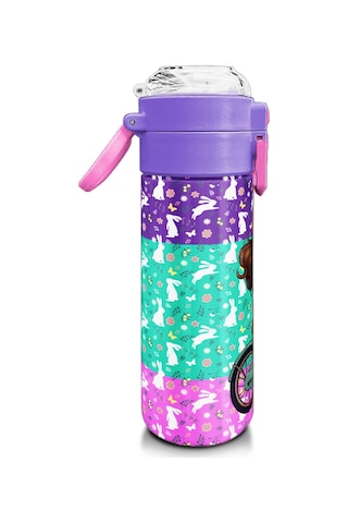 Coral High Kids Mor Pembe Bisikletli Kız Desenli Pipetli Ve Direkt İçim Çelik Termos 500 Ml 31797 Mor