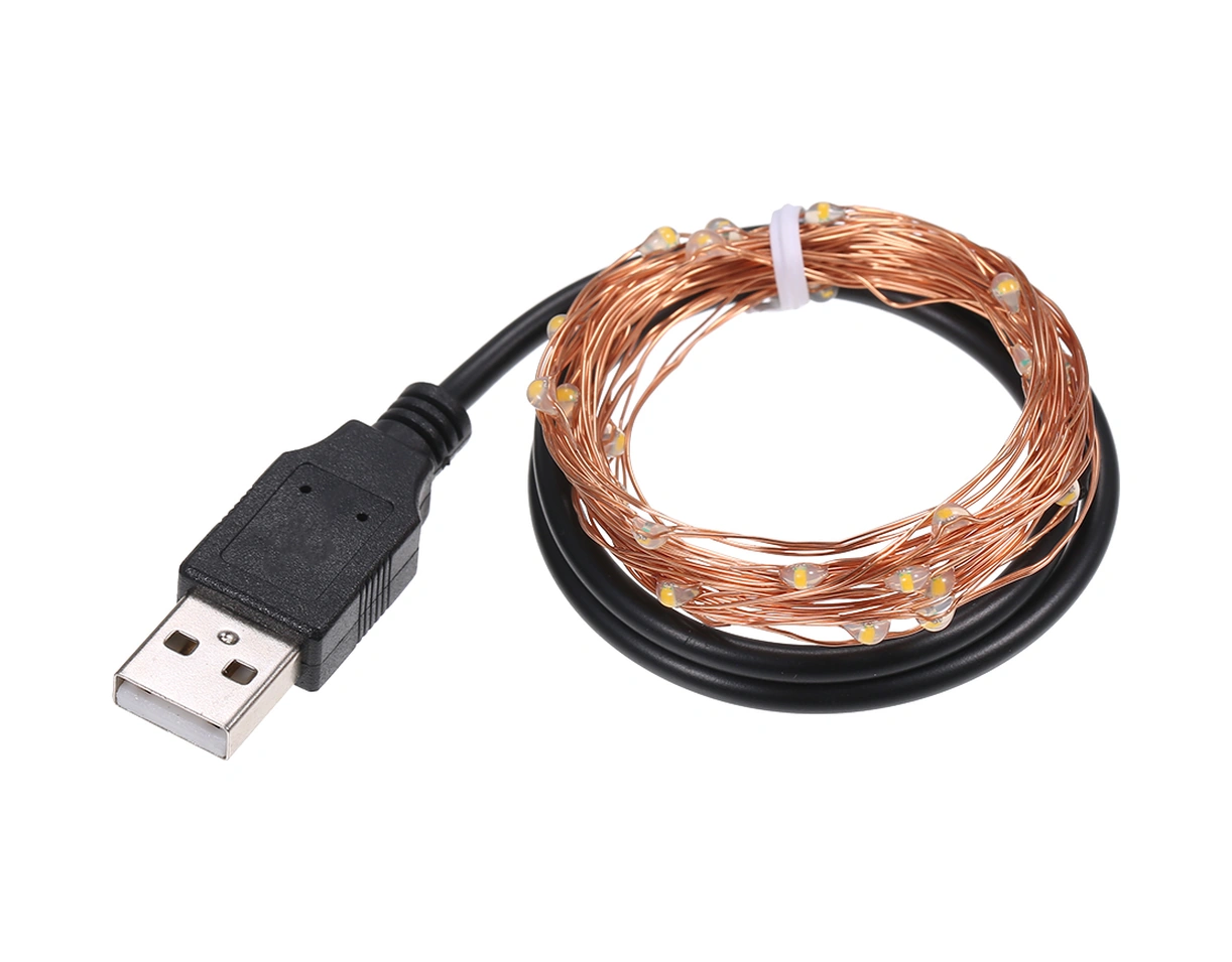 Skycity Usb Beslemeli 2m 20led Bakır Tel Işık Zinciri, Esnek Dıy Şekillendirilebilir, Islak Beyaz Işık, Ev Ve Parti Dekorasyonu Çok Renkli